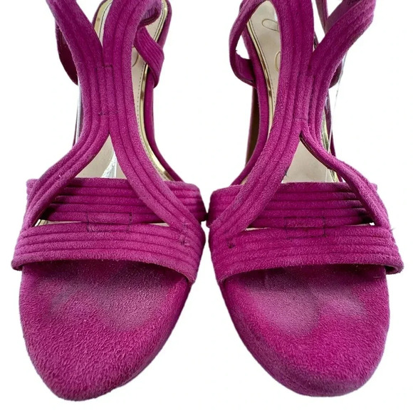 Jessica Simpson Salemm heels size 8.5 38.5 fuchsia pink suede platform stilettos - Picture 3 of 13